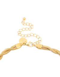 Waterproof Gold Plated Stainless Steel Snake Chain Twisted Necklace - link has visual effect only