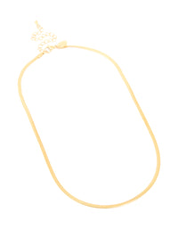 Waterproof Gold Plated Stainless Steel Fine Flat Snake Chain Necklace - link has visual effect only