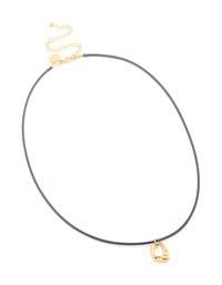 Waterproof Gold Plated Stainless Steel Open Molten Pendant Cord Necklace - link has visual effect only