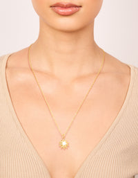 Waterproof Gold Plated Stainless Steel Sun Pendant Necklace - link has visual effect only