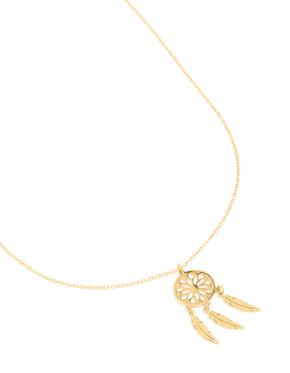 Waterproof Gold Plated Stainless Steel Dreamcatcher Necklace