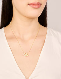 Waterproof Gold Plated Stainless Steel Interlocking Heart Pendant Necklace - link has visual effect only