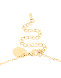 Waterproof Gold Plated Stainless Steel Organic Pendant Chain Necklace - link has visual effect only