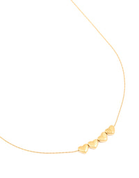 Waterproof Gold Plated Stainless Steel Mini Hearts Necklace - link has visual effect only