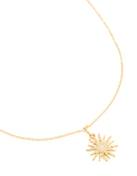 Waterproof Gold Plated Stainless Steel Sunburst Necklace - link has visual effect only