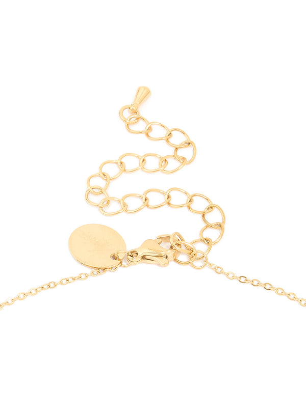 Waterproof Gold Plated Stainless Steel Cubic Zirconia Fine Cross Necklace