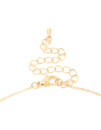 Waterproof Gold Plated Stainless Steel Cubic Zirconia Pave Cross & Heart Pendant Necklace - link has visual effect only