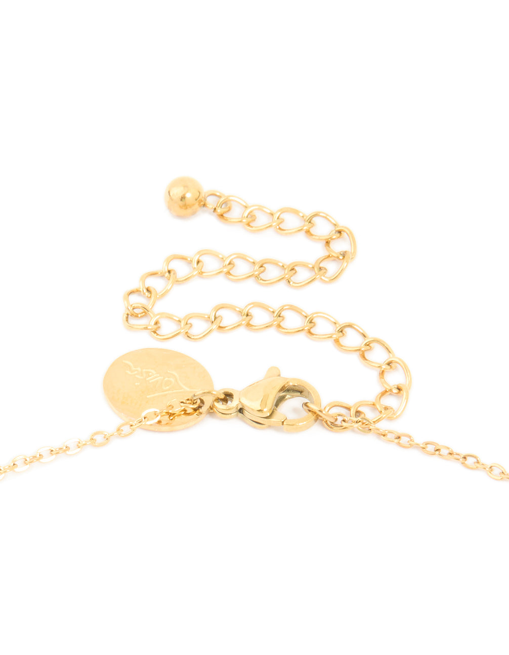 Waterproof Gold Plated Stainless Steel Semi Precious Stone Rectangle Boho Necklace