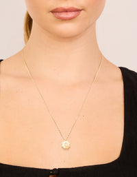 Waterproof Gold Plated Stainless Steel Pink Semi Precious Stone Sunray Necklace - link has visual effect only
