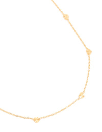 Waterproof Gold Plated Stainless Steel Micro Hearts Necklace - link has visual effect only