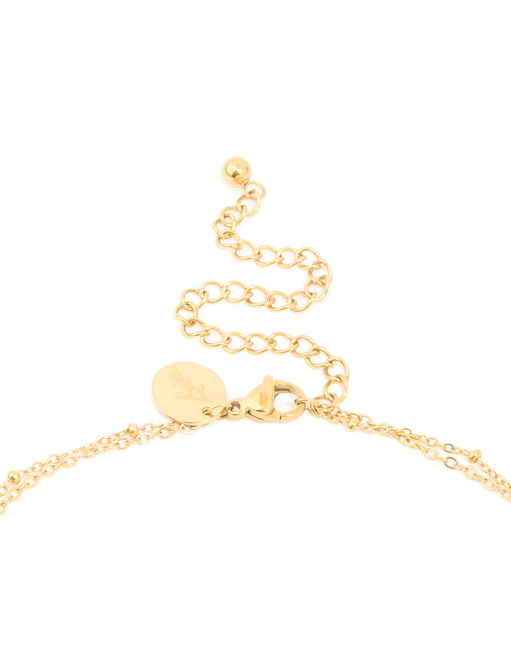 Waterproof Gold Plated Stainless Steel Pear Shaped & Celestial Layered Necklace