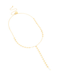 Waterproof Gold Plated Stainless Steel Disc Chain Y-Necklace - link has visual effect only