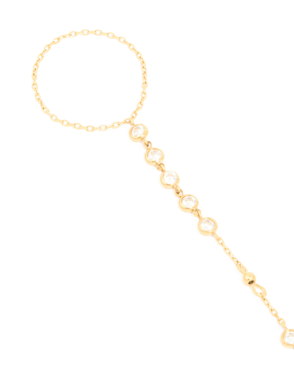 Waterproof Gold Plated Stainless Steel Diamante Fine Hand Chain