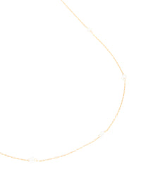 Waterproof Gold Plated Stainless Steel Pearl Detail Waist Chain - link has visual effect only