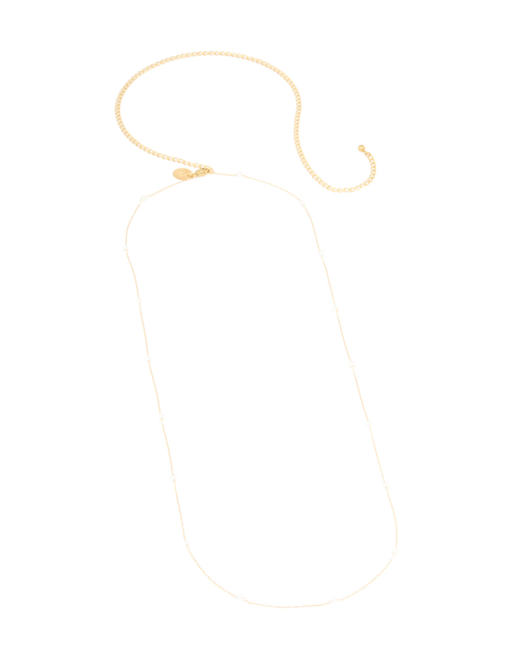 Waterproof Gold Plated Stainless Steel Pearl Detail Waist Chain