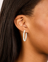 Waterproof Stainless Steel Hoop Earrings 40 MM - link has visual effect only