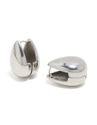 Waterproof Stainless Steel Oval Front & Back Hoop Earrings - link has visual effect only