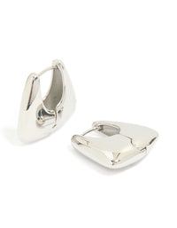 Waterproof Stainless Steel Trapezium Hinge Hoop Earrings - link has visual effect only