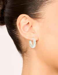 Waterproof Stainless Steel Twisted Hoop Earrings - link has visual effect only