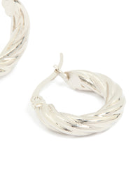 Waterproof Stainless Steel Twisted Hoop Earrings - link has visual effect only