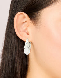 Waterproof Stainless Steel Oval Hinged Hoop Earrings - link has visual effect only