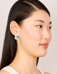 Waterproof Stainless Steel Hinge Hoop Indented Earrings - link has visual effect only