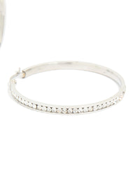 Waterproof Stainless Steel Diamante Hoop Earrings 45 MM - link has visual effect only