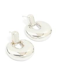 Waterproof Stainless Steel Round Doorknocker Earrings - link has visual effect only