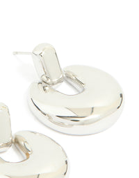 Waterproof Stainless Steel Round Doorknocker Earrings - link has visual effect only