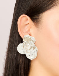 Waterproof Stainless Steel Statement Flower Stud Earrings - link has visual effect only