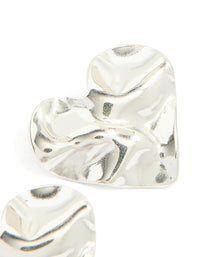 Waterproof Stainless Steel Molten Heart Stud Earrings - link has visual effect only