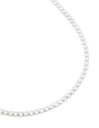 Waterproof Stainless Steel Cubic Zirconia Classic Tennis Necklace - link has visual effect only