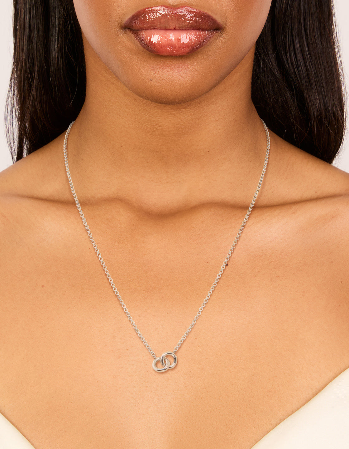 Waterproof Stainless Steel Interlock Loops Pendant Necklace