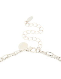 Waterproof Stainless Steel Diamante & Freshwater Pearl Chain Layered Necklace - link has visual effect only