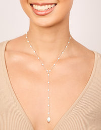 Waterproof Stainless Steel Pearl Y-Necklace - link has visual effect only
