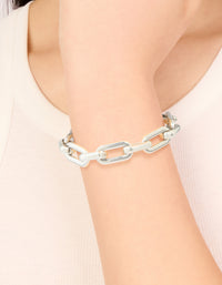 Waterproof Stainless Steel Large Paperclip Chain Bracelet - link has visual effect only