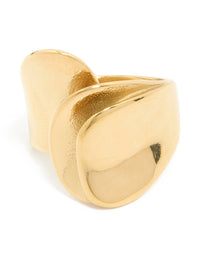 Waterproof Gold Plated Stainless Steel Layered Petal Wrap Ring - link has visual effect only