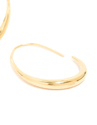 Waterproof Gold Plated Stainless Steel Oval Hoop Earrings - link has visual effect only