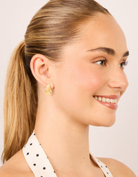 Waterproof Gold Plated Stainless Steel Diamante Teardrop Bubble Earrings - link has visual effect only
