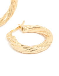 Waterproof Gold Plated Stainless SteelSmall Twisted Hoop Earrings - link has visual effect only