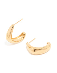 Waterproof Gold Plated Stainless Steel Banana Shape Hoop Earrings - link has visual effect only