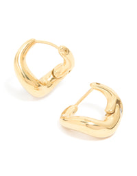 Waterproof Gold Plated Stainless Steel Bendy Metal Hoop Earrings - link has visual effect only