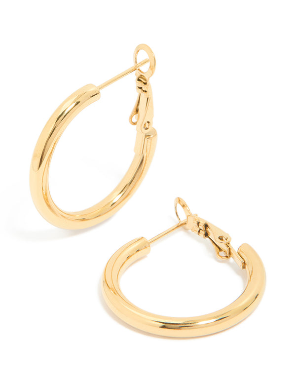 Waterproof Gold Plated Stainless Steel Hoop Earrings 30 MM