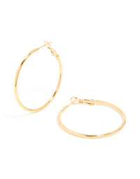 Waterproof Gold Plated Stainless Steel Hoop Earrings 40 NN - link has visual effect only
