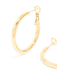 Waterproof Gold Plated Stainless Steel Hoop Earrings - link has visual effect only