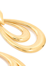 Waterproof Gold Plated Stainless Steel Double Doorknocker Earrings - link has visual effect only