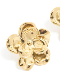 Waterproof Gold Plated Stainless Steel Mini Double Daisy Earrings - link has visual effect only