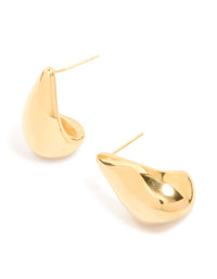 Waterproof Gold Plated Stainless Steel Button Stud Earrings - link has visual effect only