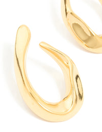 Waterproof Gold Plated Stainless Steel Organic Teardrop Stud Earrings - link has visual effect only