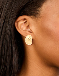 Waterproof Gold Plated Stainless Steel Bubble Round Hoop Earrings - link has visual effect only